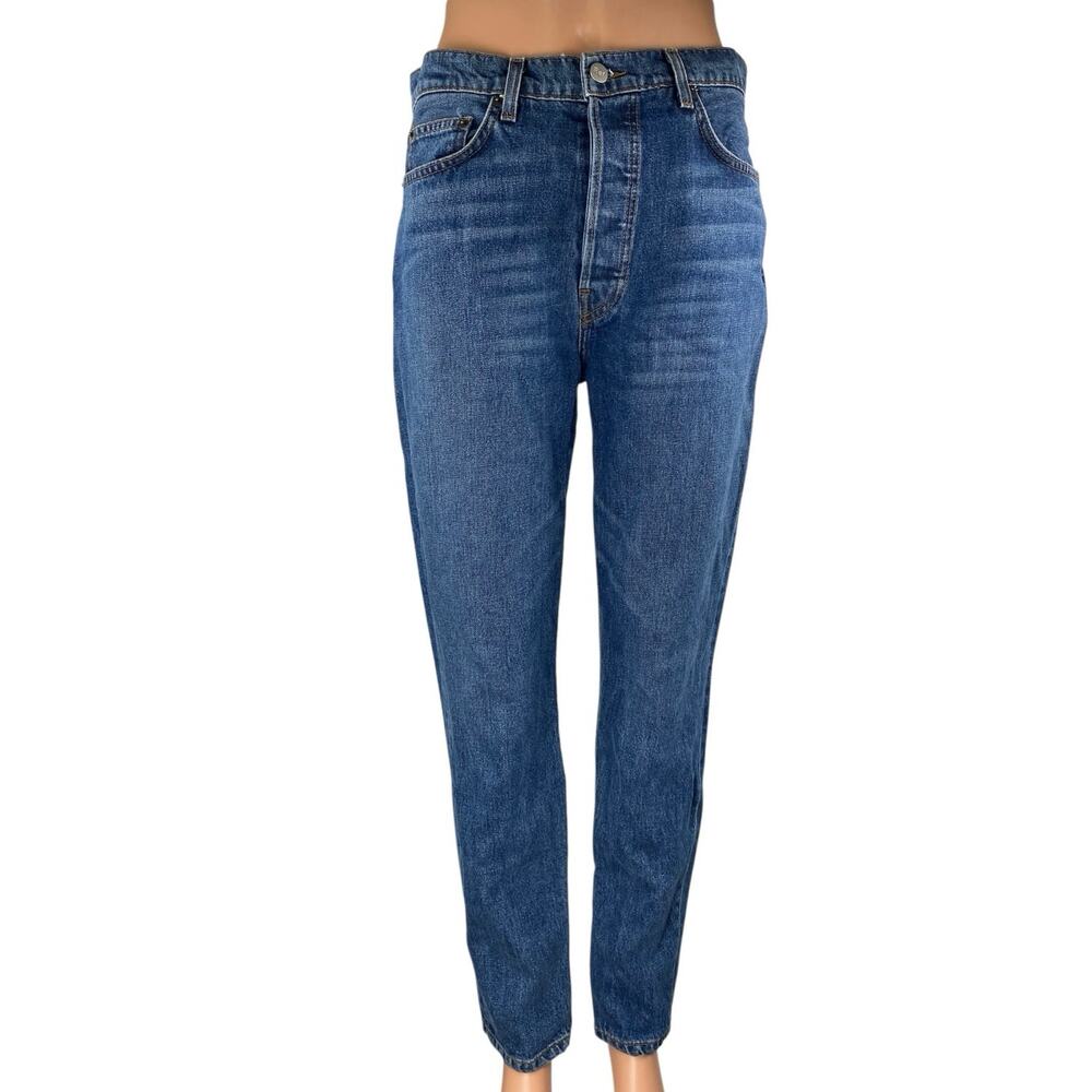 Reformation Women's Blue Medium Wash High Waisted Straight Denim Jeans Size 29